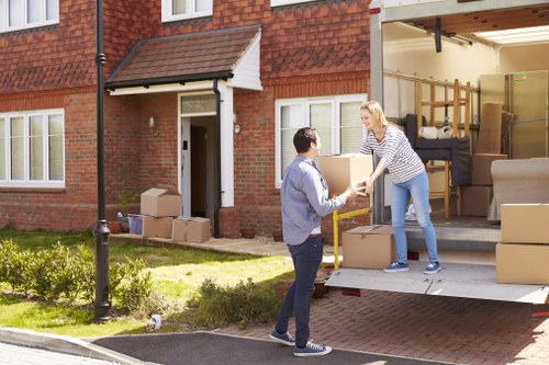 Removal team preparing a move in Crystal Palace residential street