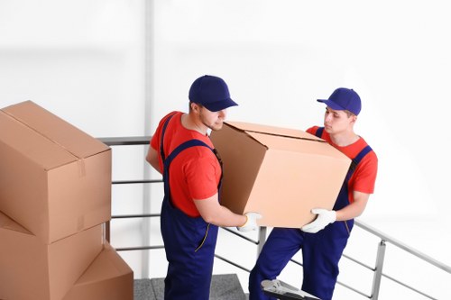 Removal van and moving team preparing a local house move in Crystal Palace
