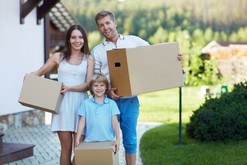 Local removal van handling boxes and household items